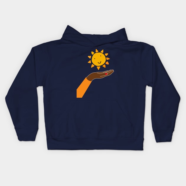 Hand and sun Kids Hoodie by grafart